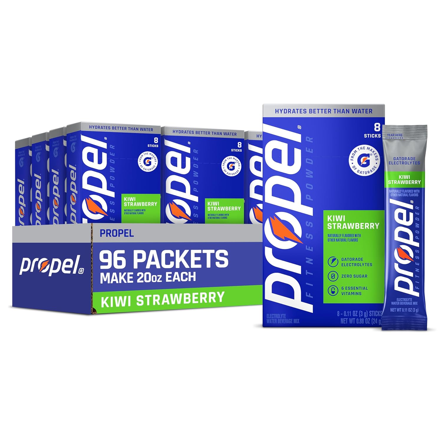 Propel Electrolyte Powder Drink Mix, Kiwi Strawberry, (96 Servings)