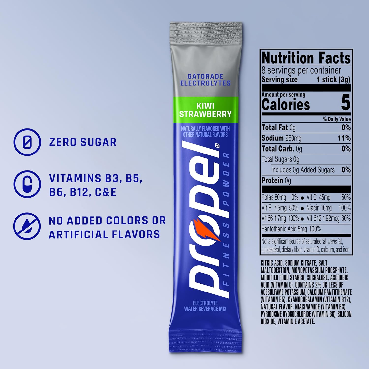 Propel Electrolyte Powder Drink Mix, Kiwi Strawberry, (96 Servings)