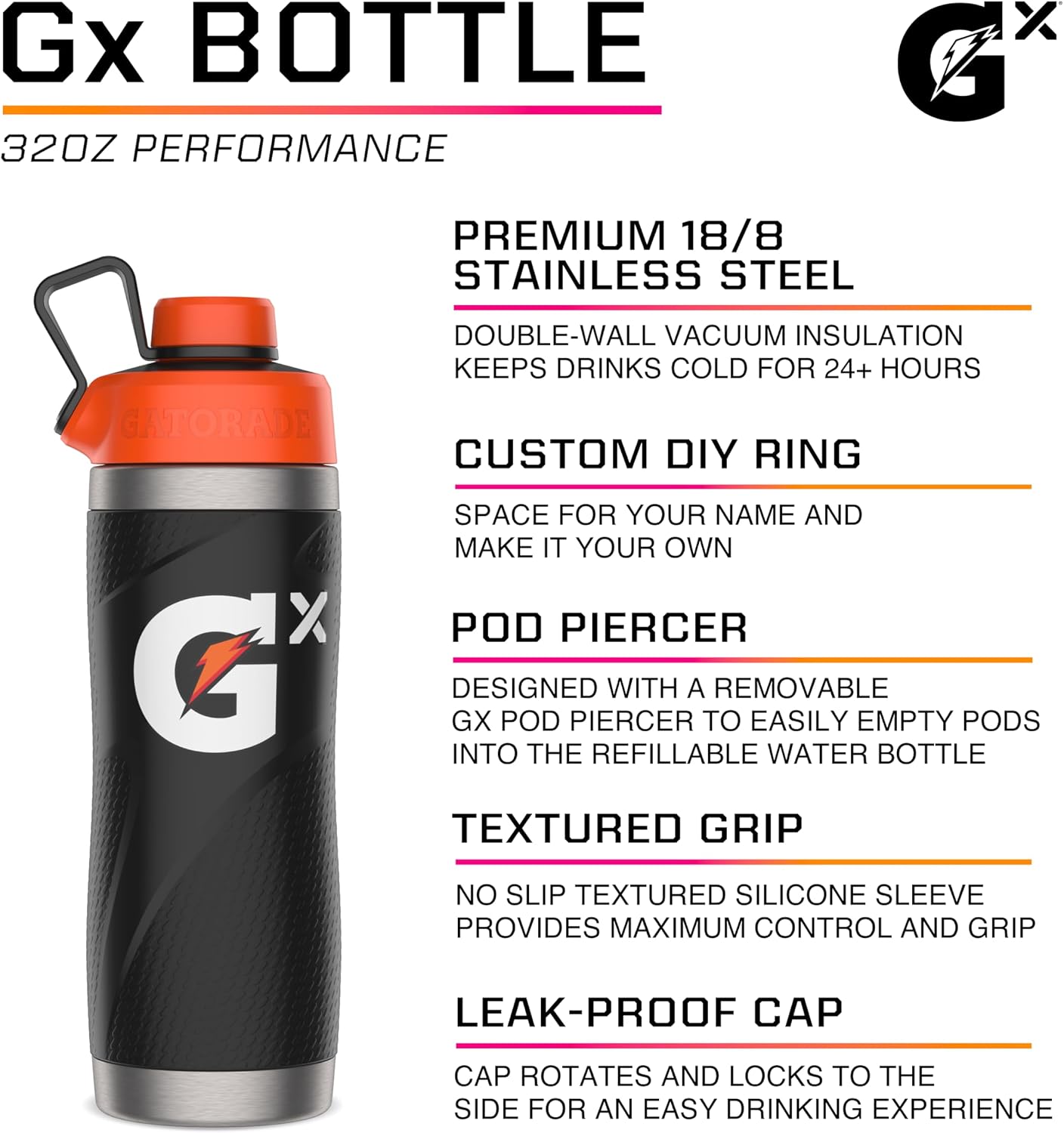 Gatorade Gx Stainless Steel Bottle, 32oz Pink