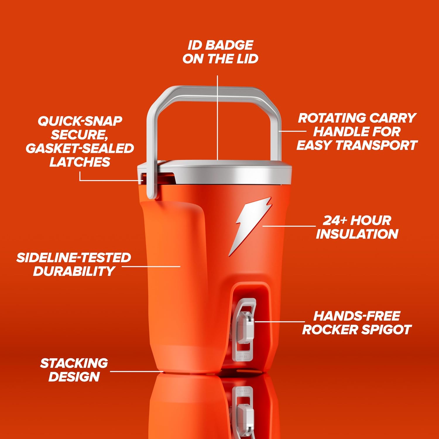Gatorade Hydration Cooler, 3 Gallon, Orange