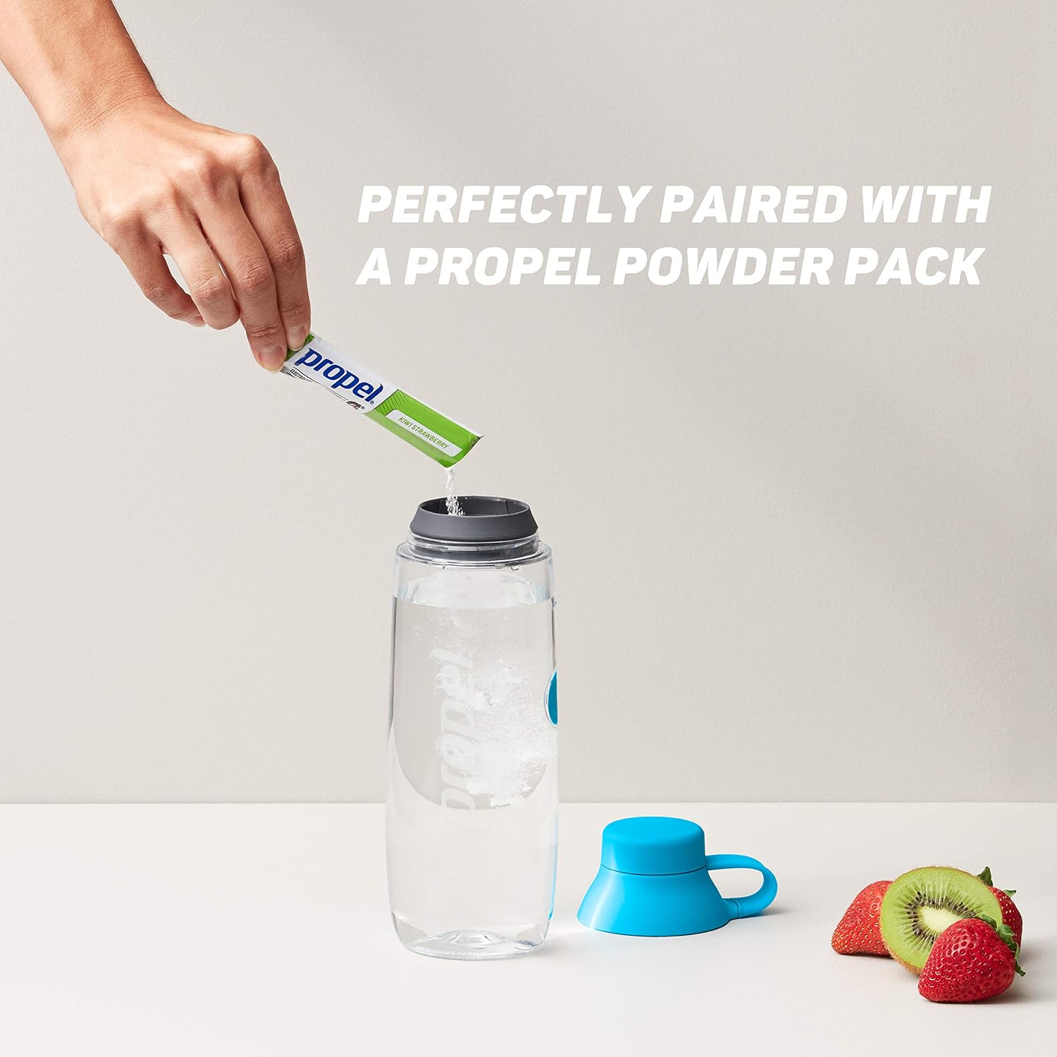 Propel 20oz Reusable Bottle, BPA Free, Impact Resistant, On-The-Go Strap, Dishwasher Safe Blue