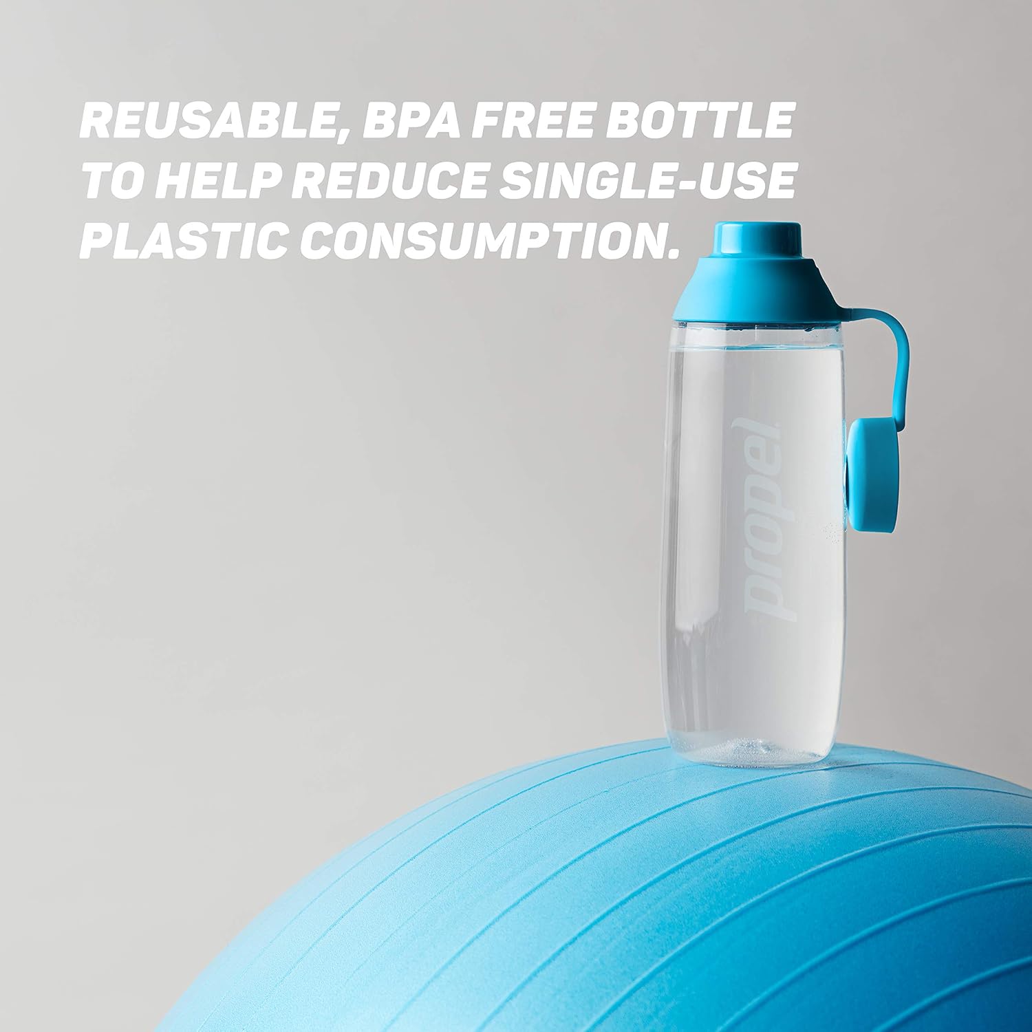 Propel 20oz Reusable Bottle, BPA Free, Impact Resistant, On-The-Go Strap, Dishwasher Safe Blue