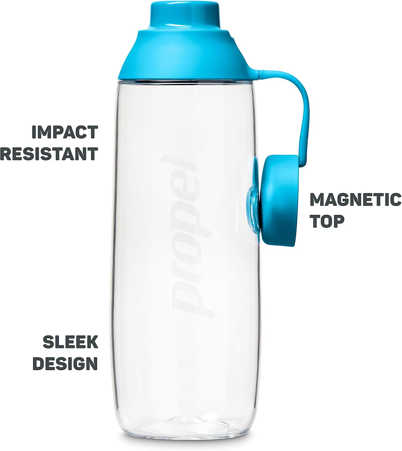 Propel 20oz Reusable Bottle, BPA Free, Impact Resistant, On-The-Go Strap, Dishwasher Safe Blue