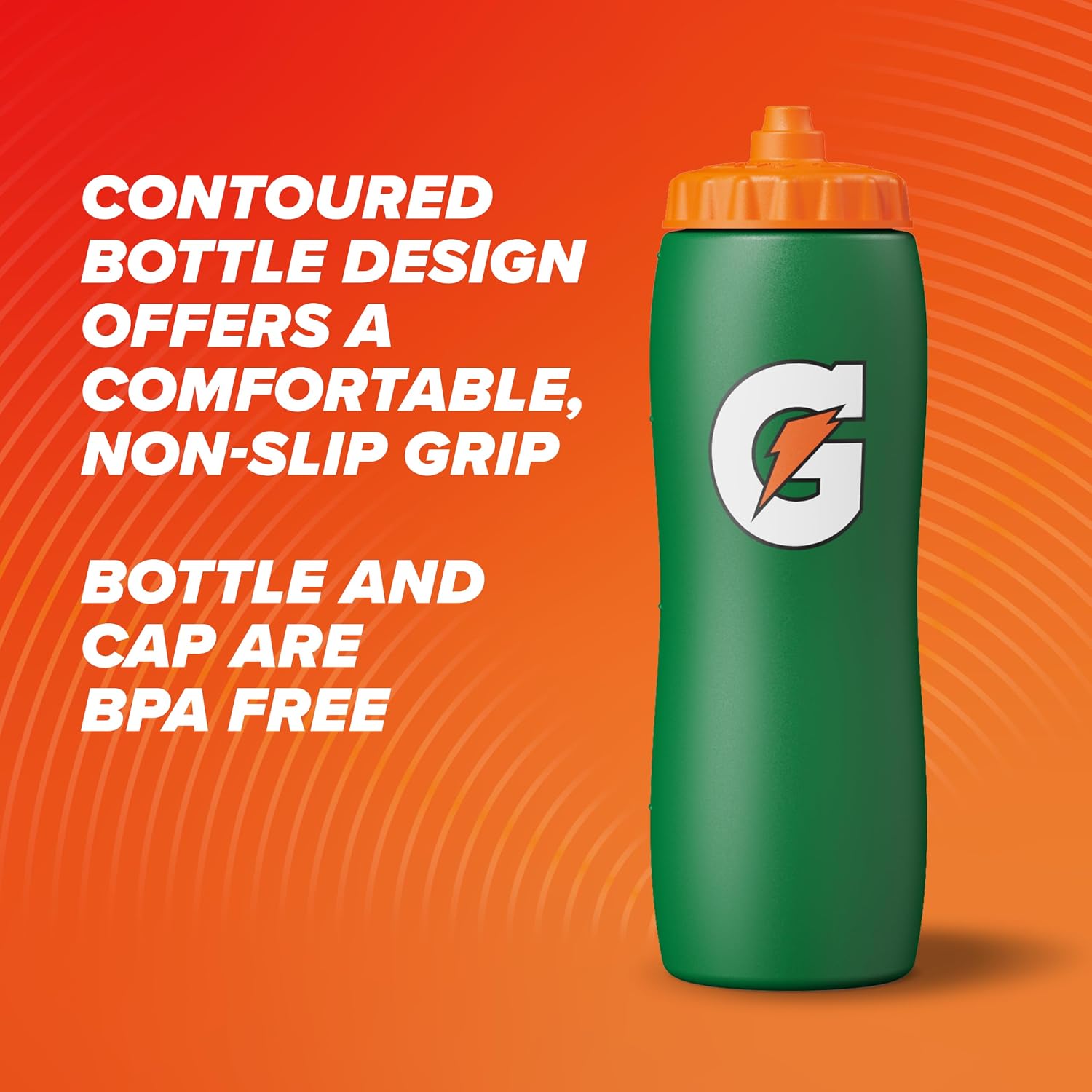 Gatorade Contour Squeeze Reusable Bottle, 32 oz Bottles, (6 Pack)