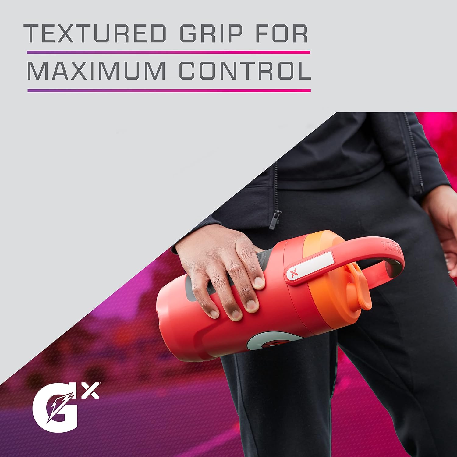 Gatorade Gx Performance Jug, 64oz, Leakproof, Non Slip Grip, Great for Athletes, Red