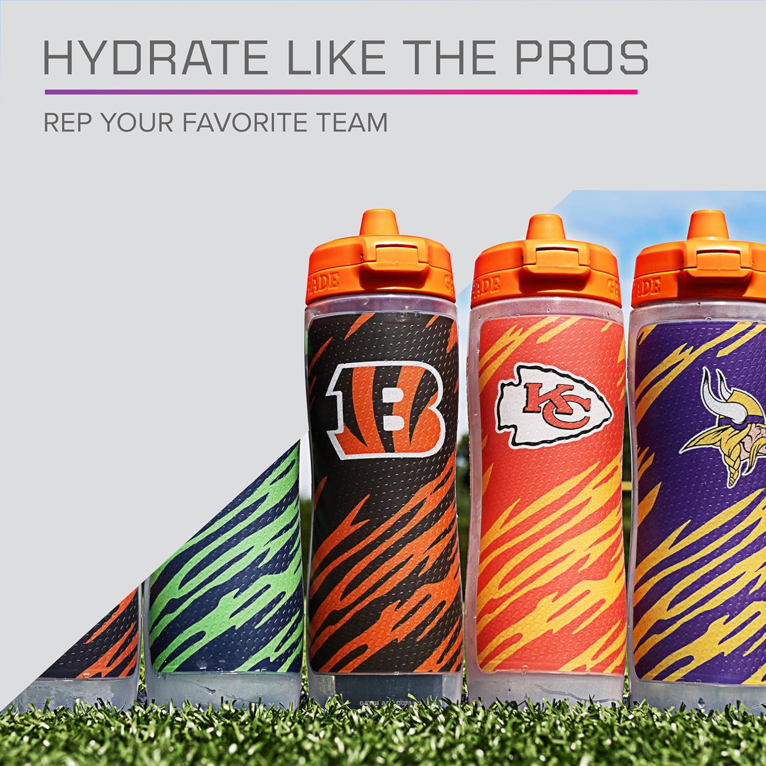 Gatorade Gx NFL Non-Slip Squeeze Bottles, Gx Hydration System, & Gx Sports Drink Concentrate Pods Chicago Bears
