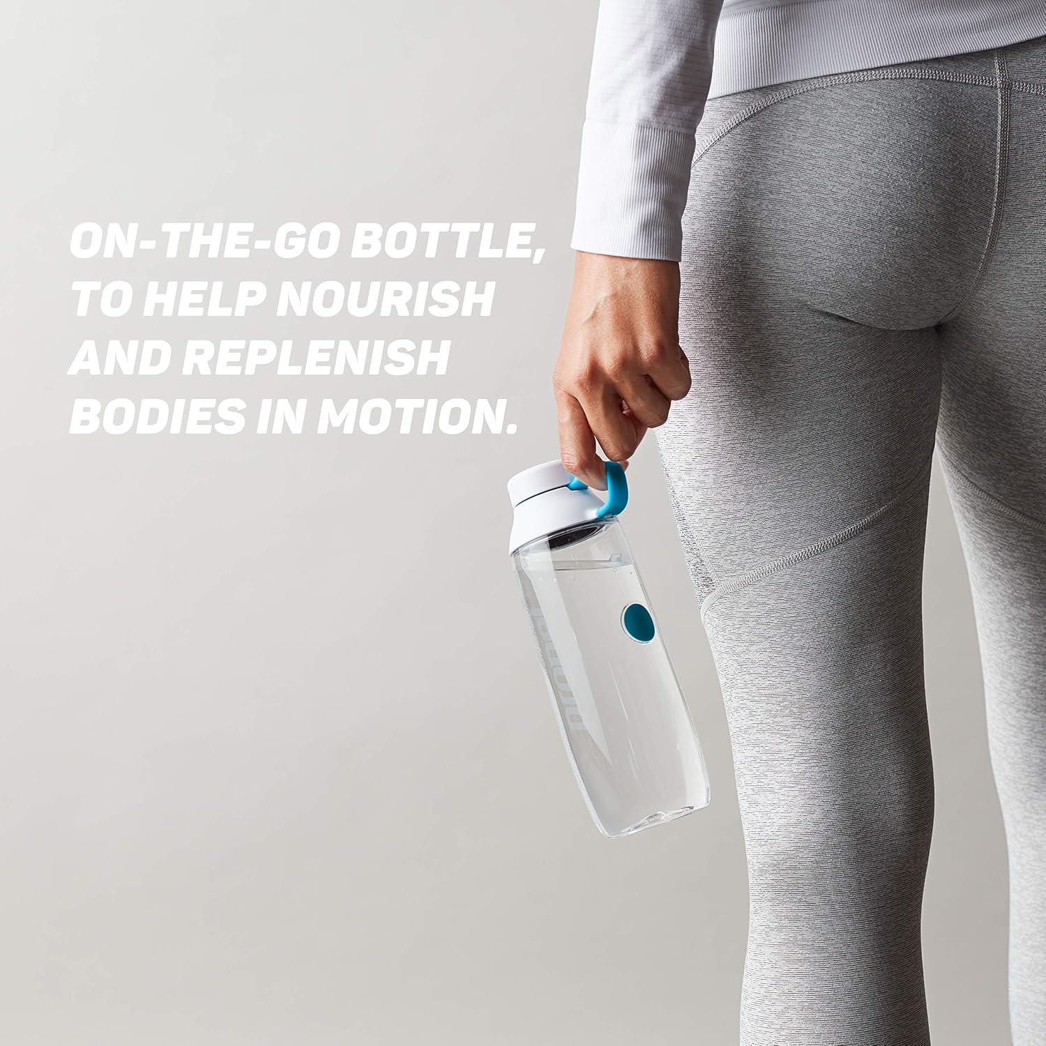 Propel 20oz Reusable Bottle, BPA Free, Impact Resistant, On-The-Go Strap, Dishwasher Safe White