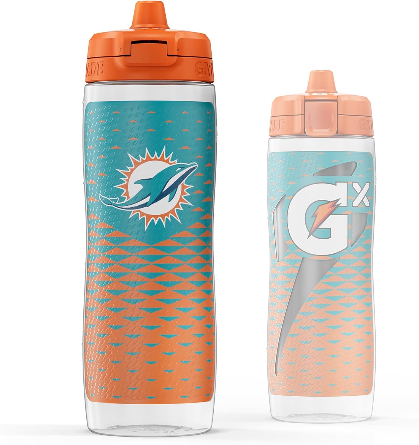 Gatorade Gx NFL Non-Slip Squeeze Bottles, 30 fl oz, Gx Hydration System Miami Dolphins