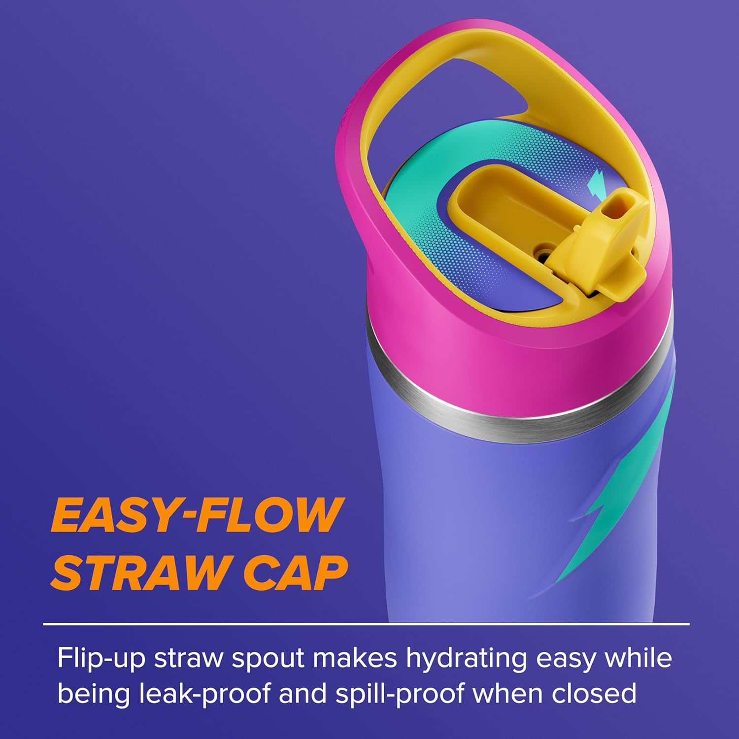Gatorade 'Overtime' 22oz Stainless Steel Water Bottle, Straw Cap, PurplePink