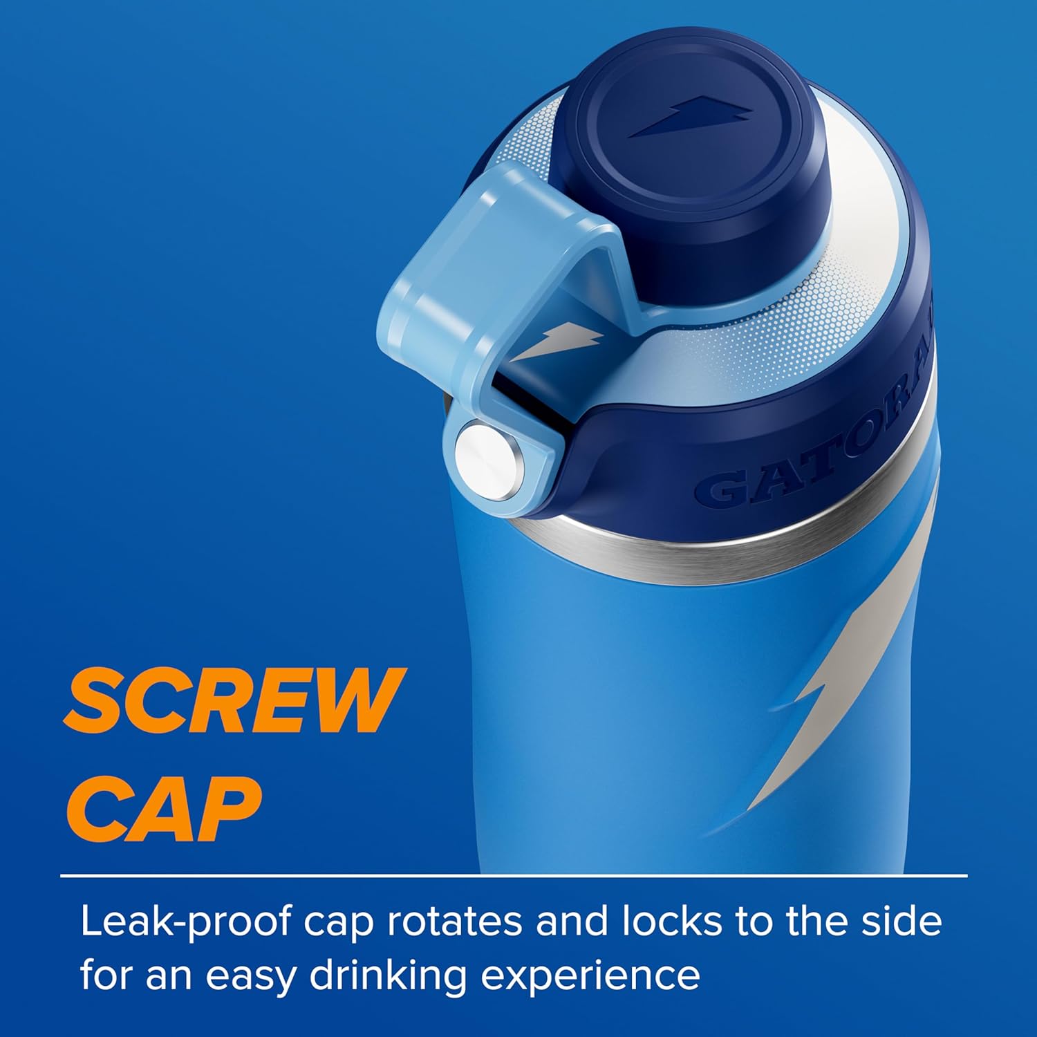 Gatorade 'Overtime' 22oz Stainless Steel Water Bottle, Twist Cap, Royal BlueNavy