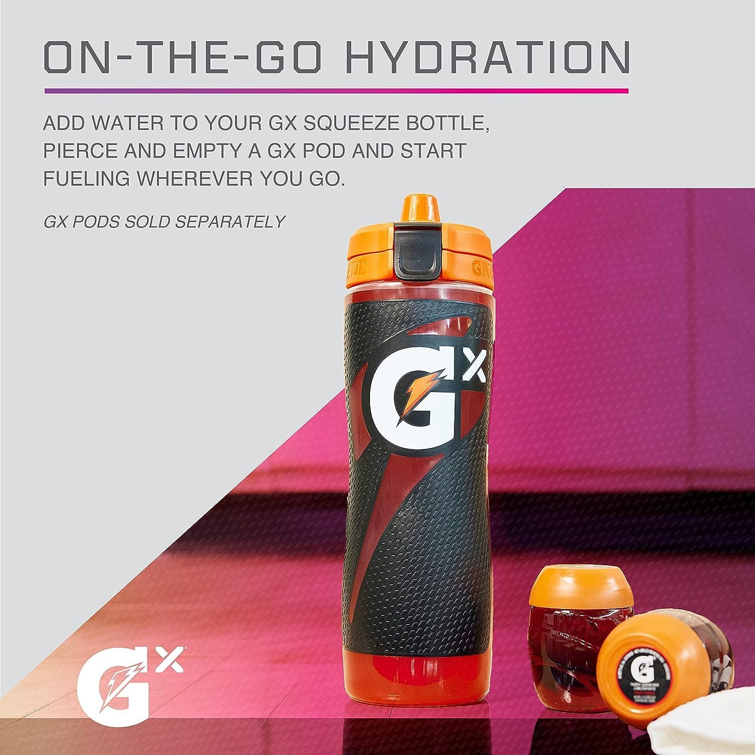 Gatorade Gx NFL Non-Slip Squeeze Bottles, Gx Hydration System, & Gx Sports Drink Concentrate Pods Chicago Bears