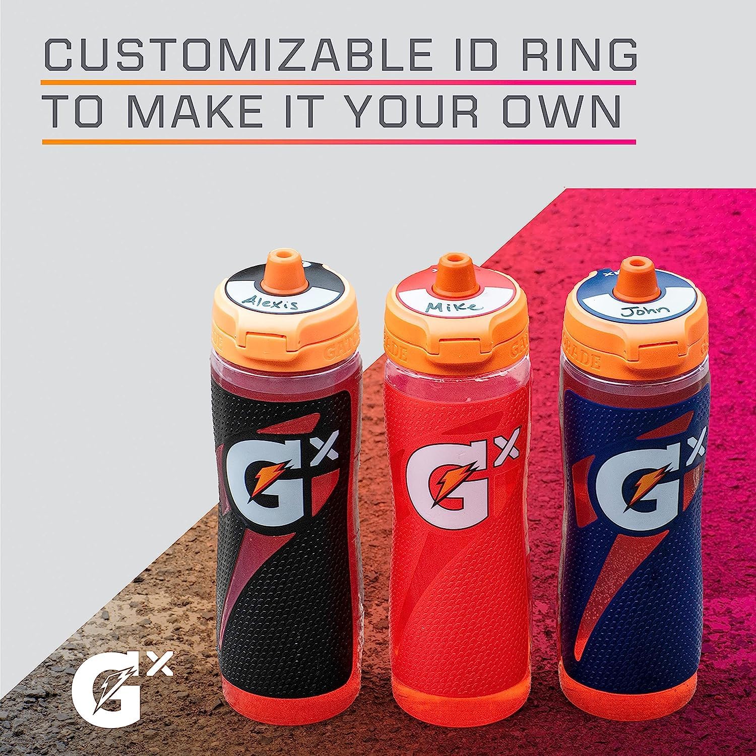 Gatorade Gx NFL Non-Slip Squeeze Bottles, Gx Hydration System, & Gx Sports Drink Concentrate Pods Chicago Bears