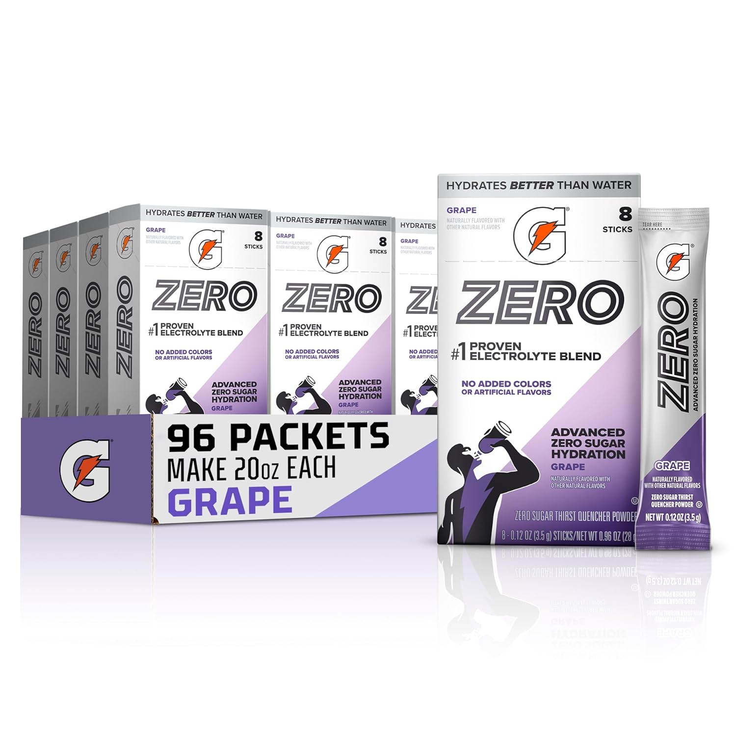 Gatorade Zero Sugar Powder, Grape, (96 Servings)