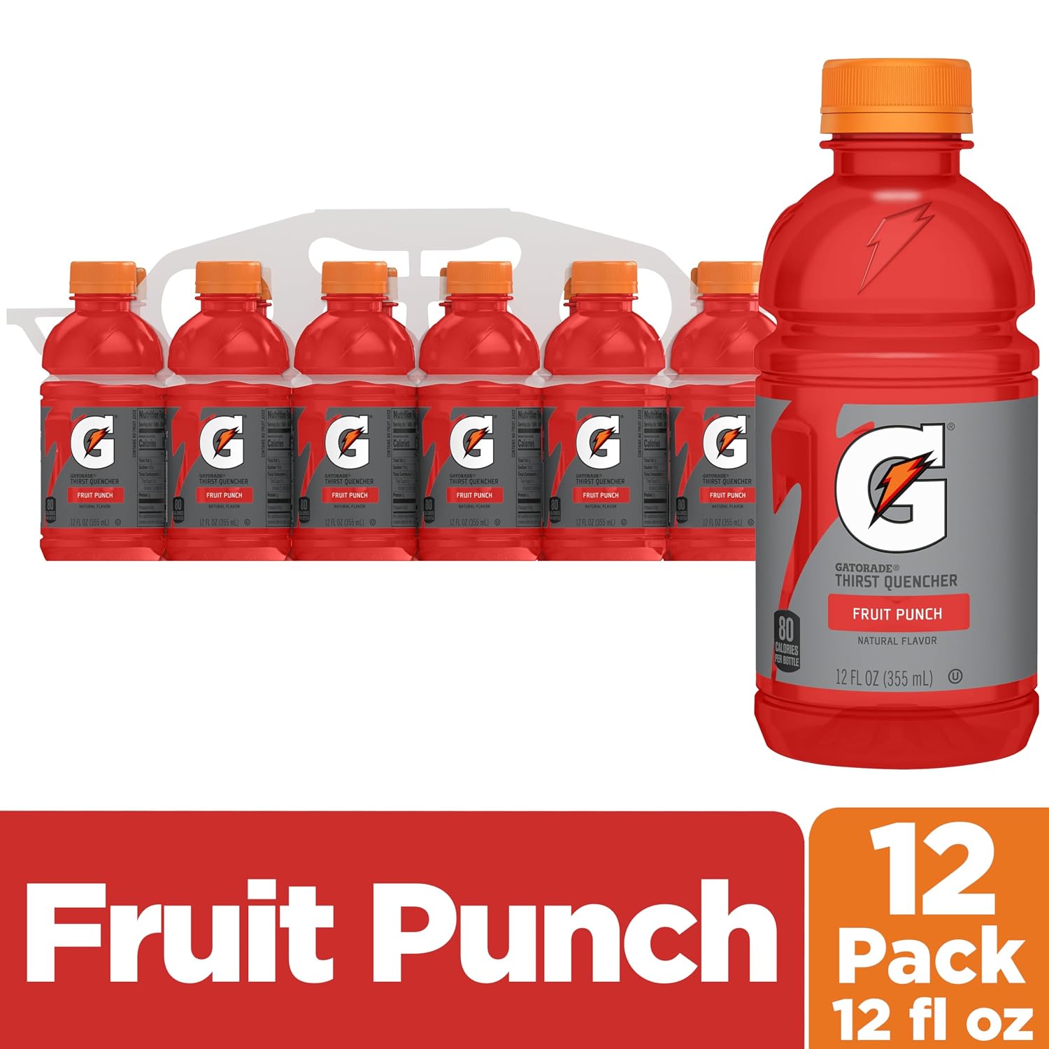 Gatorade Thirst Quencher,Fruit Punch, 12 Fl Oz (Pack of 12)