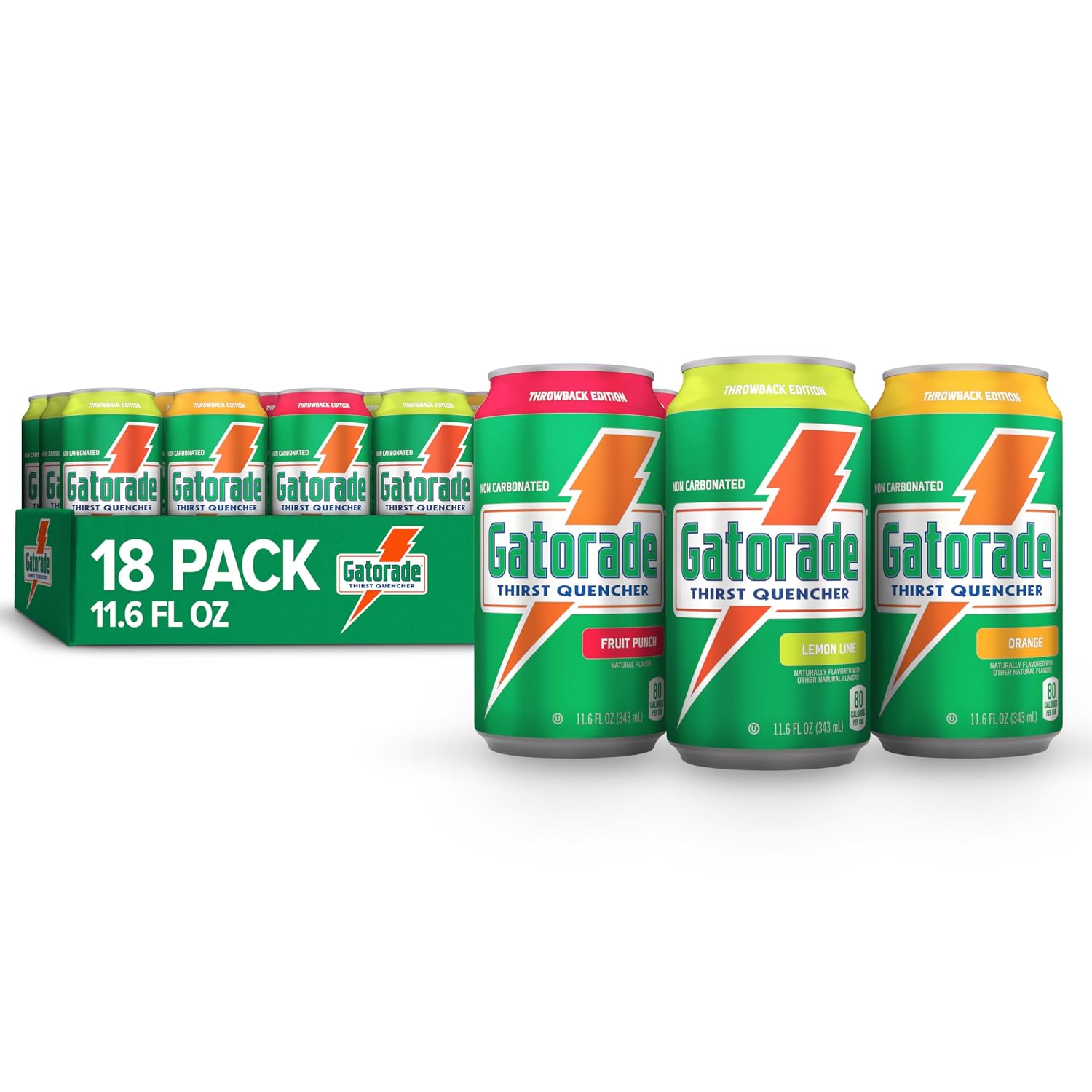 Gatorade Thirst Quencher, 3-Flavor Variety, 12 Fl Oz Cans (Pack of 18)
