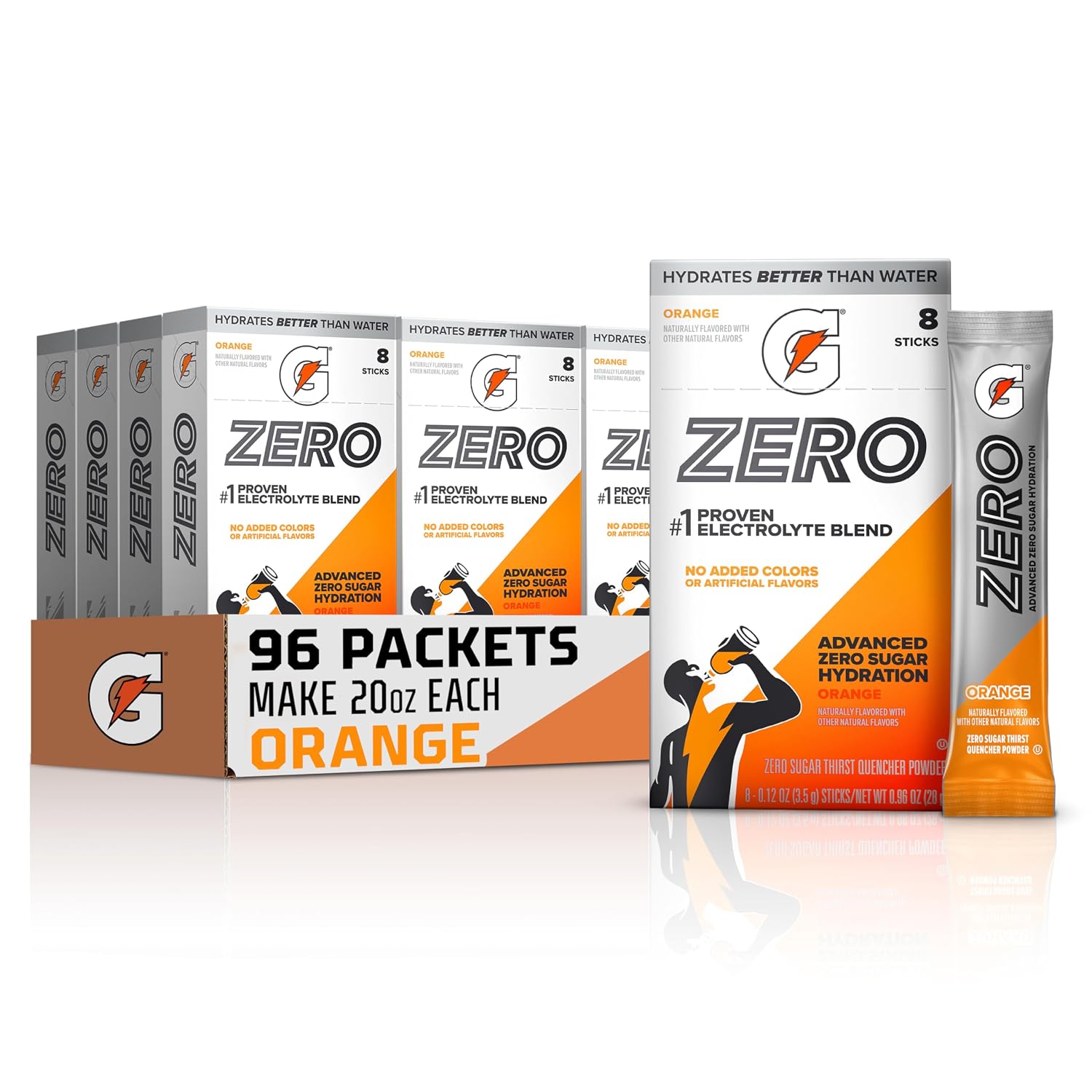 Gatorade Zero Sugar Powder, Orange, (96 Servings)