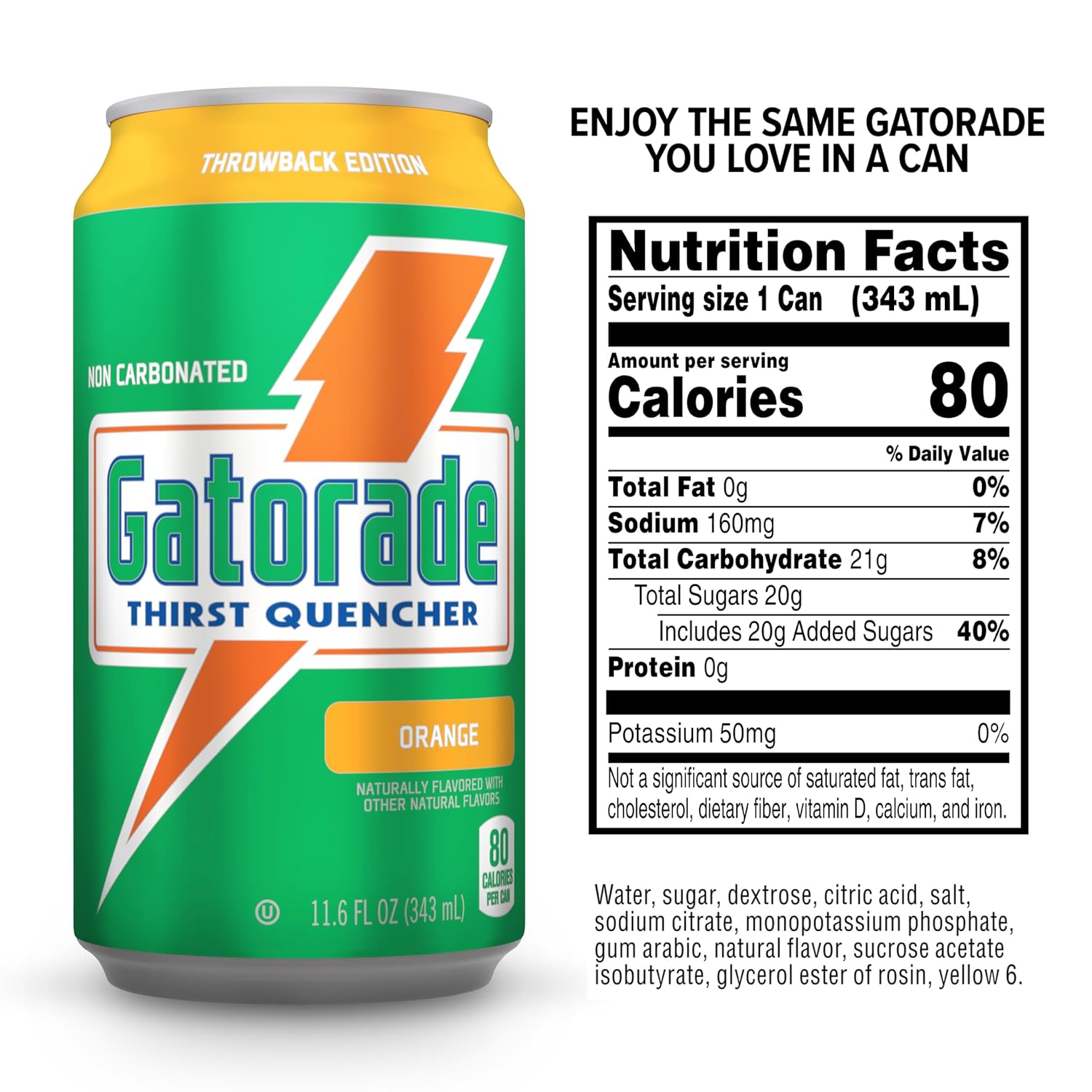 Gatorade Thirst Quencher, Orange, 11.6 Fl Oz Cans (Pack of 18)