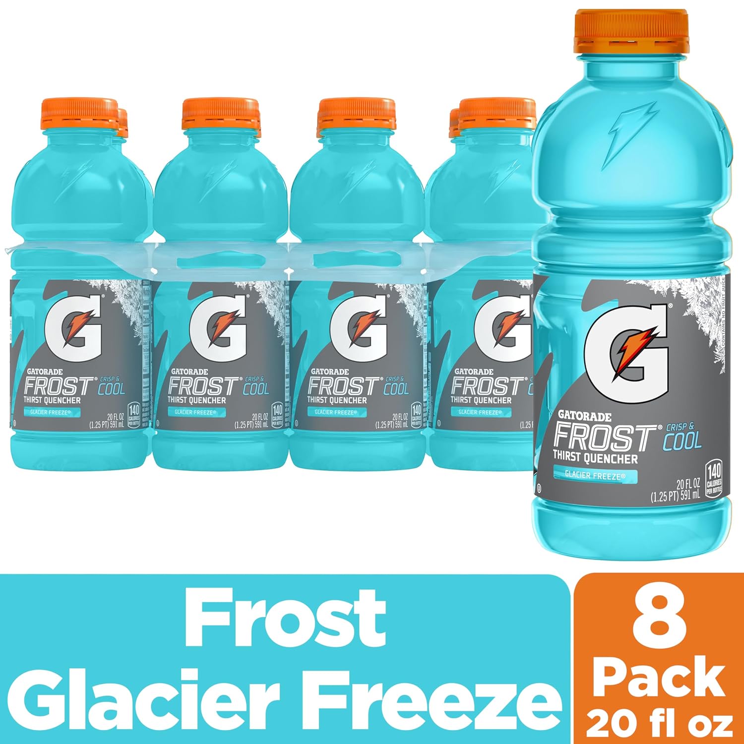 Gatorade Thirst Quencher, Glacier Freeze, 20 Fl Oz (Pack of 8)