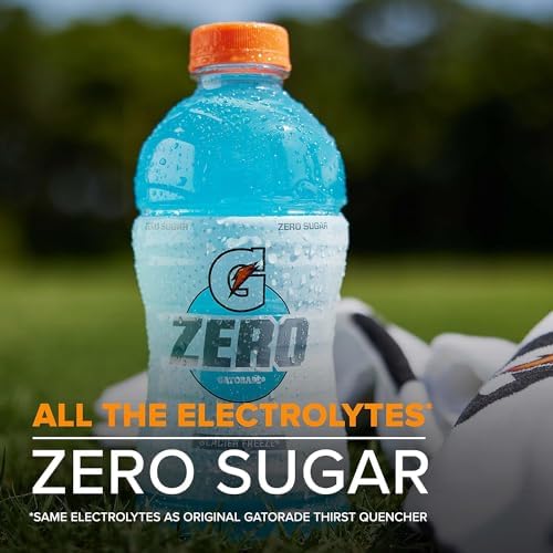 Gatorade Zero Sugar Thirst Quencher Sports Drinks, Lemon-Lime, 20 Ounce Bottles (Pack of 8)