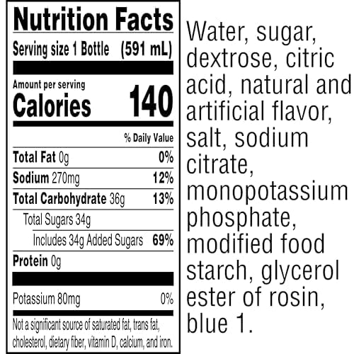 Gatorade Thirst Quencher, Cool Blue, 20 Fl Oz (Pack of 8)
