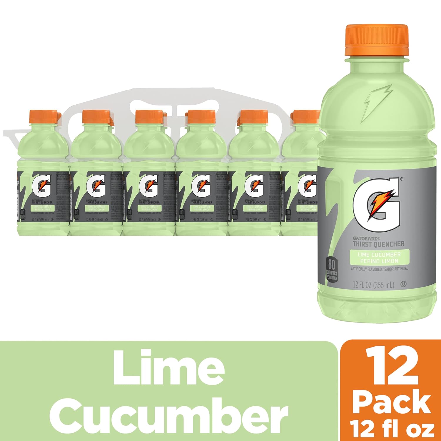 Gatorade Thirst Quencher, Lime Cucumber, 12 Fl Oz (Pack of 12)