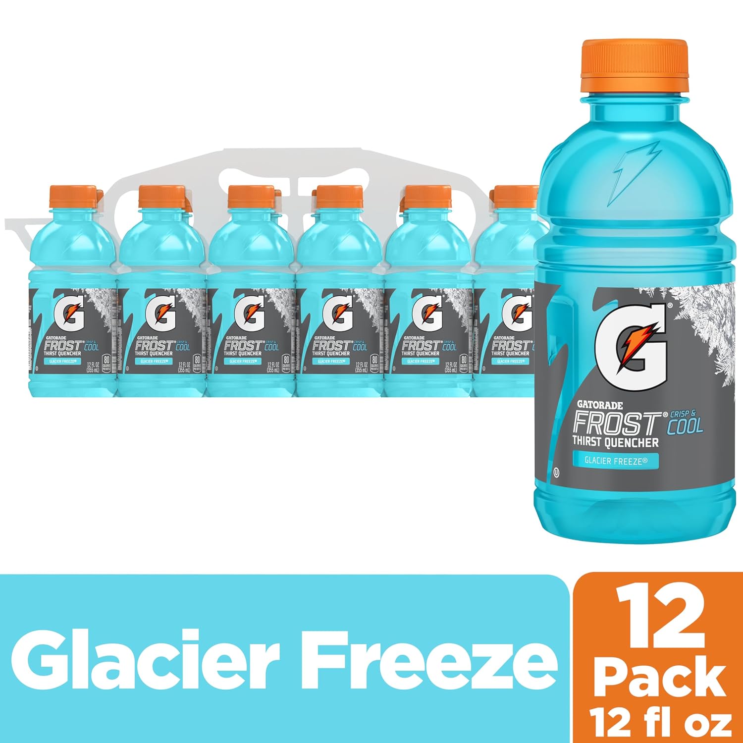 Gatorade Thirst Quencher, Glacier Freeze, 12 Fl Oz (Pack of 12)