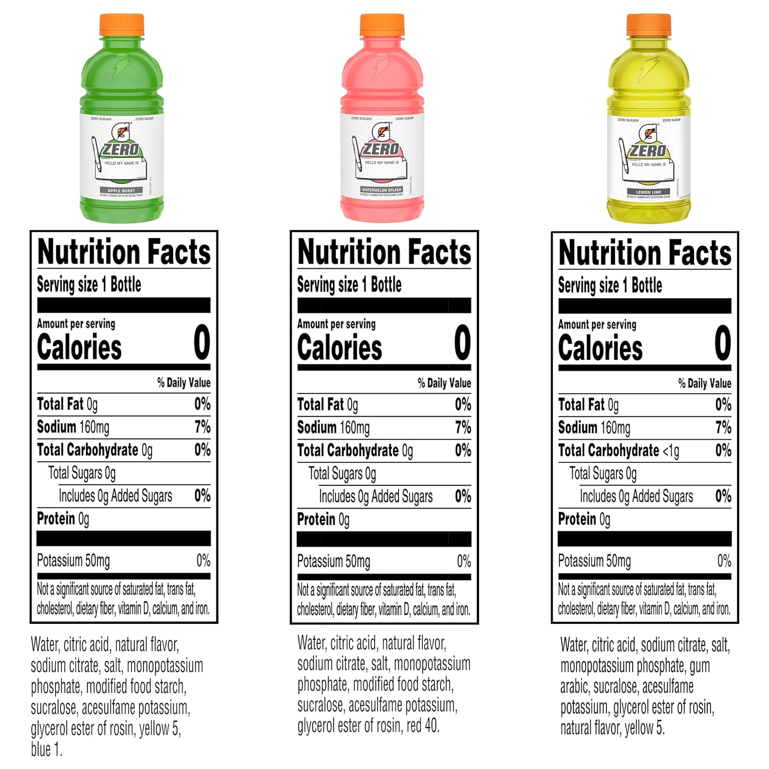 Gatorade Zero Kids Variety Pack, (Apple, Watermelon, Lemon Lime), 12 Fl Oz (Pack of 24)