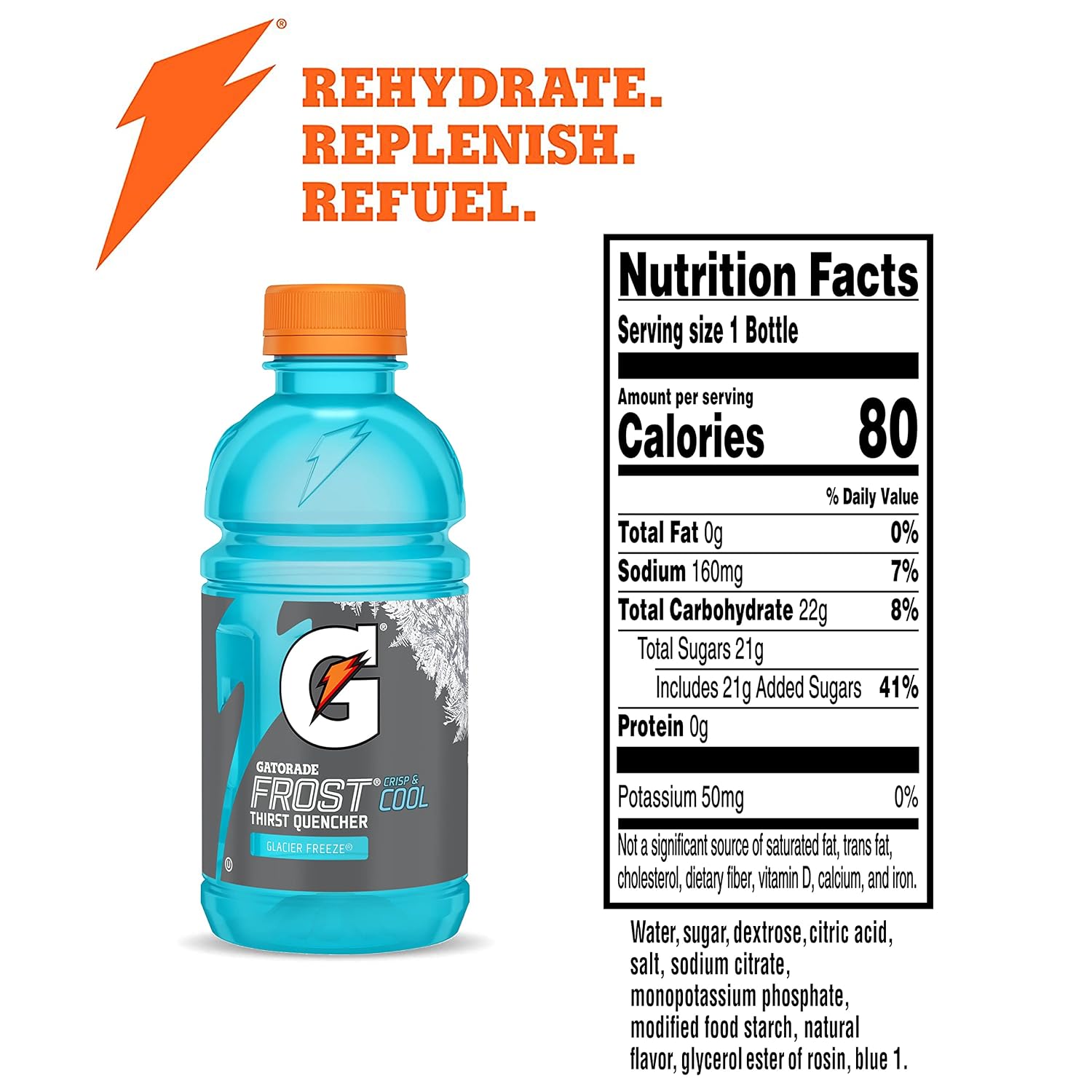 Gatorade Thirst Quencher Glacier Freeze, 12 Fl Oz (Pack of 24)