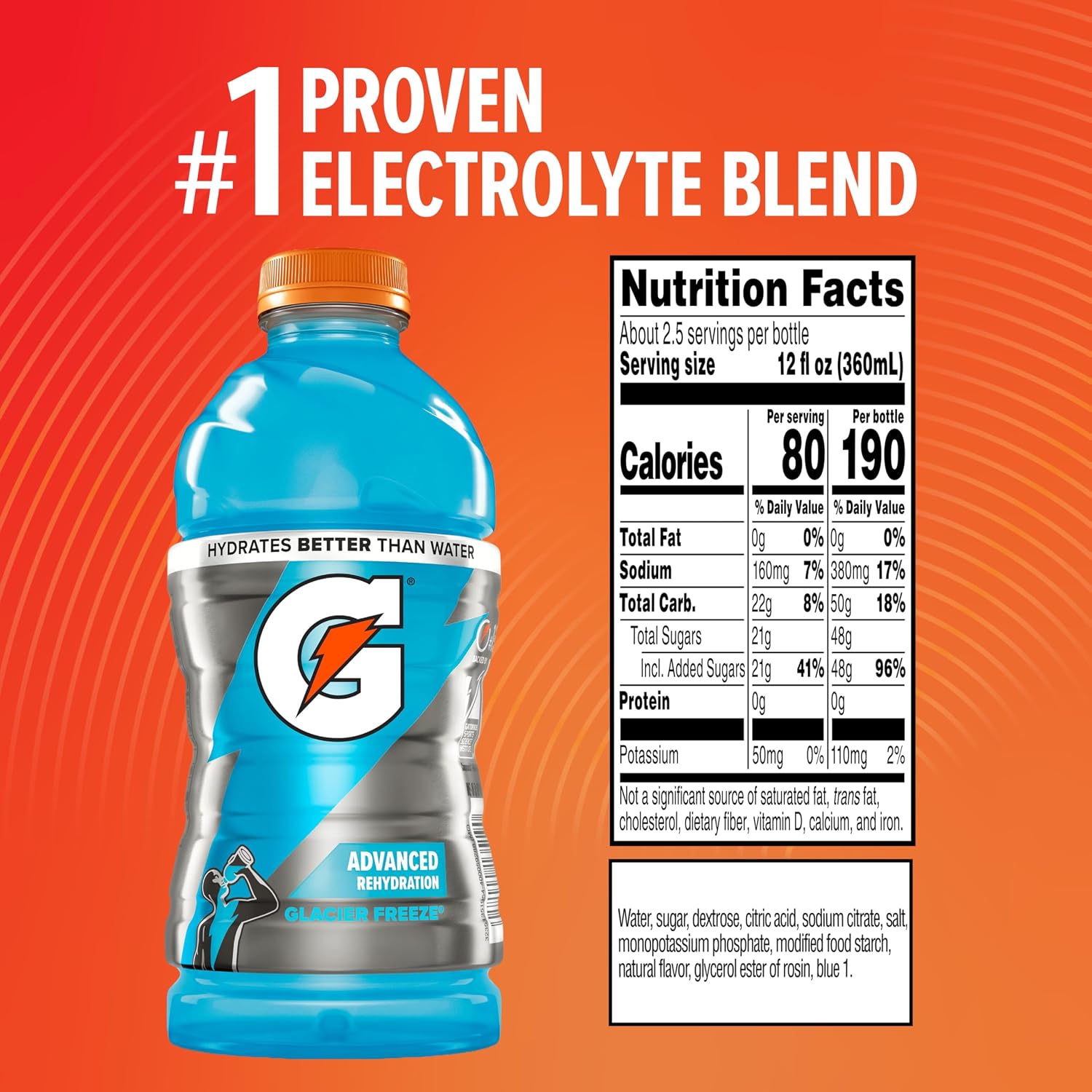 Gatorade Glacier Freeze Thirst Quencher, 28 Fl Oz Bottle