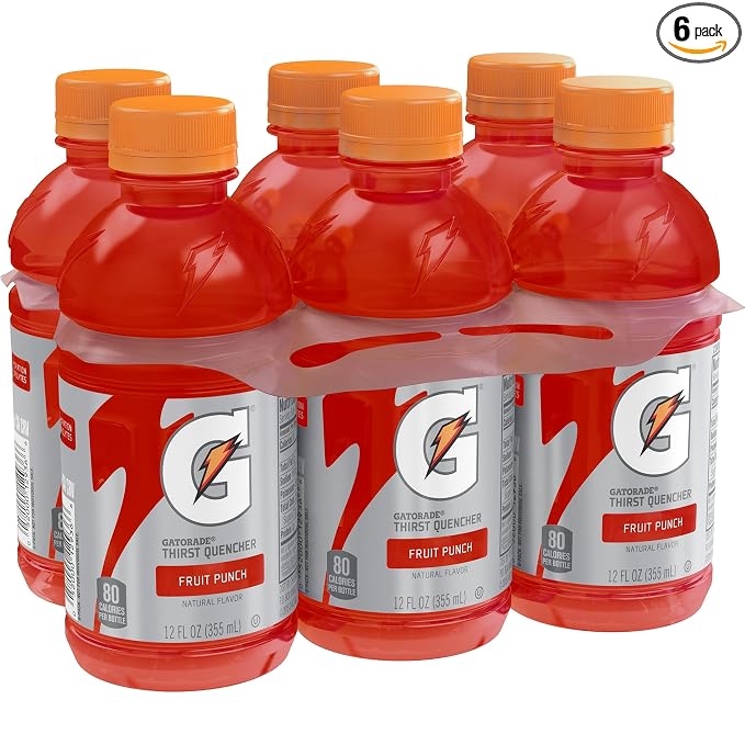 Gatorade Thirst Quencher Sports Drink, Fruit Punch, 12oz Bottles, 6 Pack, Electrolytes for Rehydration