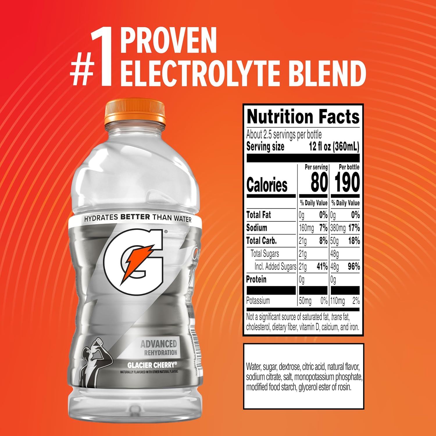 Gatorade Frost Glacier Cherry Thirst Quencher, 28 Fl Oz Bottle