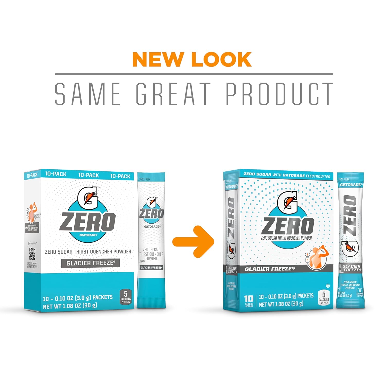 Gatorade - Sports Drinks G Zero Powder Packets Glacier Freeze, 0.10 Ounce(Pack of 10)