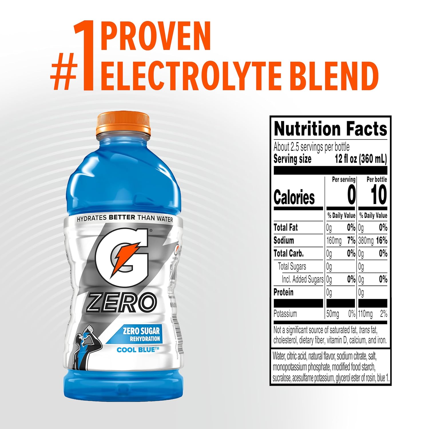 Gatorade G Zero Cool Blue, 28 Fl Oz Bottle