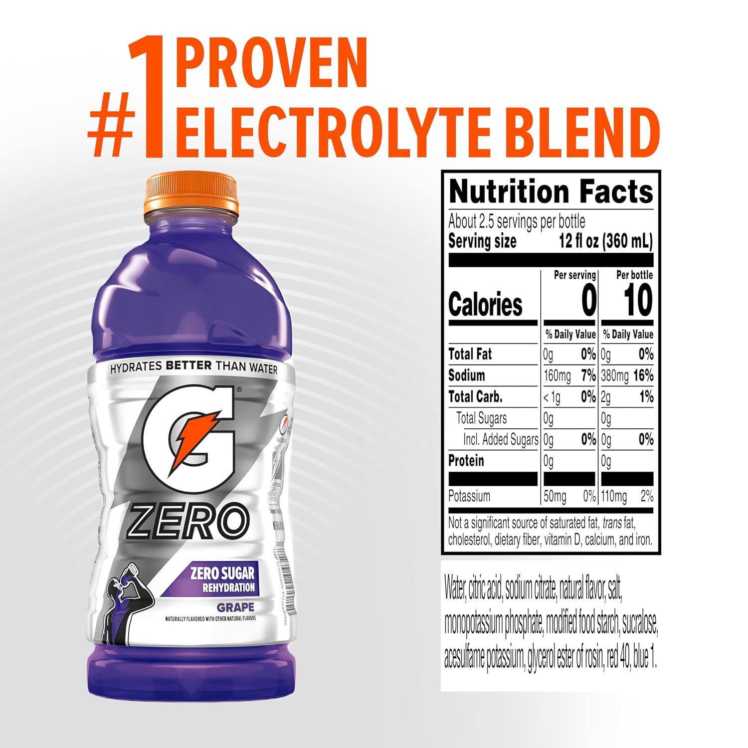 Gatorade G Zero Grape Thirst Quencher, 28 Fl Oz Bottle