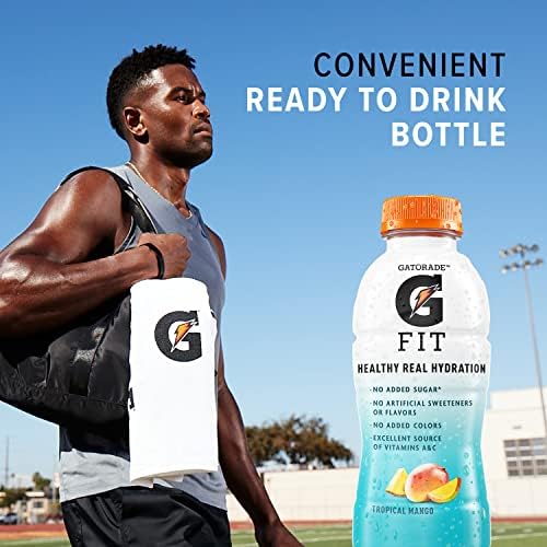 Gatorade Fit Electrolyte Beverage, Healthy Real Hydration, Tropical Mango, 16.9.oz Bottles (12 Pack)