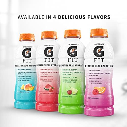 Gatorade Fit Electrolyte Beverage, Healthy Real Hydration, Tropical Mango, 16.9.oz Bottles (12 Pack)