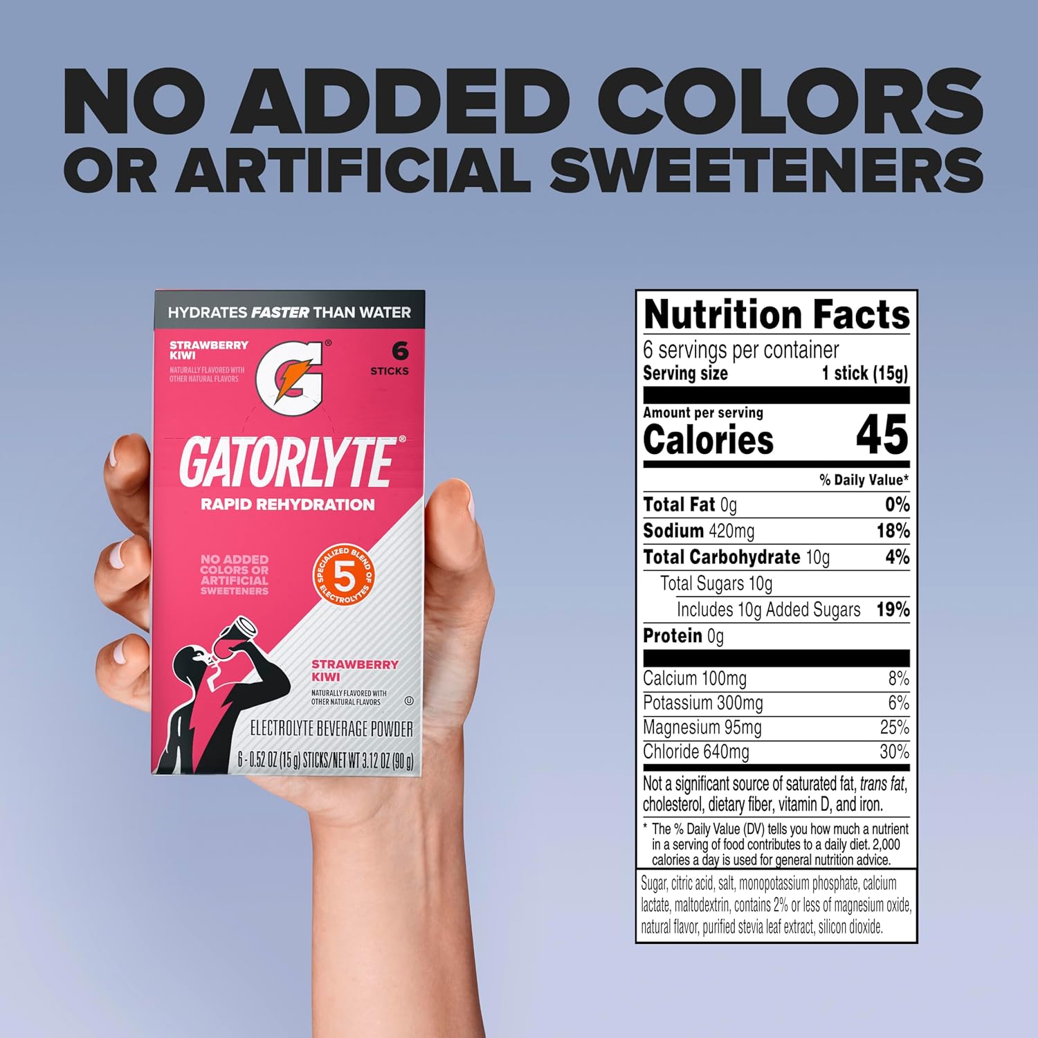 Gatorlyte Powder Strawberry Kiwi, 16.9oz (Pack of 6)