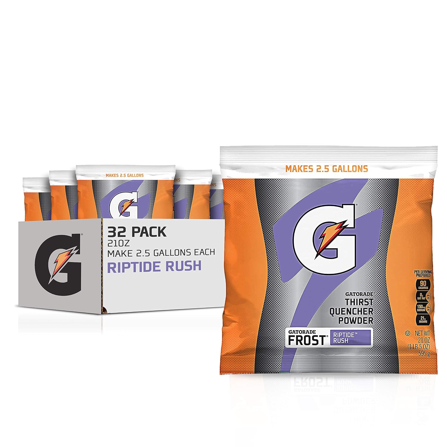 Gatorade Powder Bag Riptide Rush, 1.31 Pound (Pack of 32)