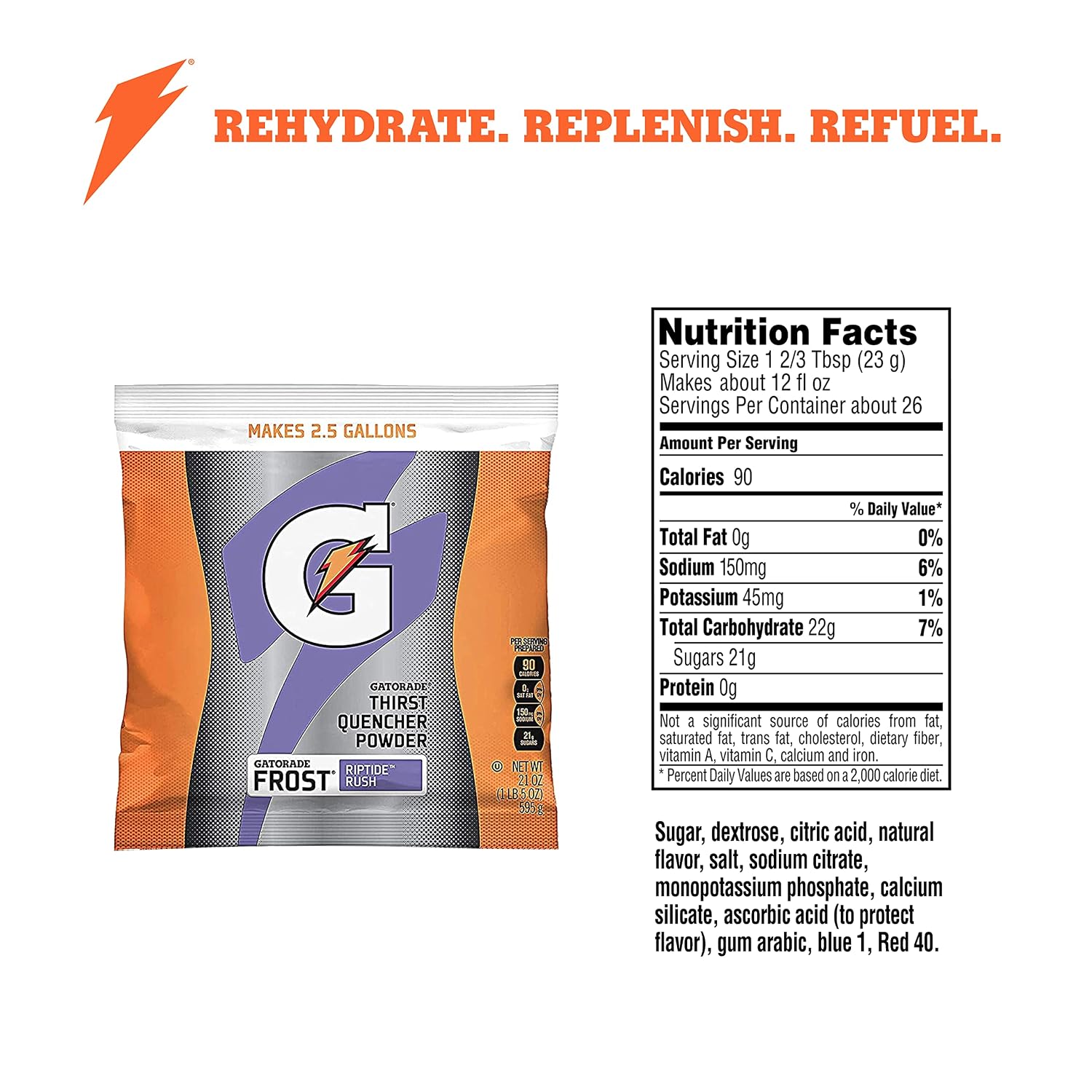 Gatorade Powder Bag Riptide Rush, 1.31 Pound (Pack of 32)
