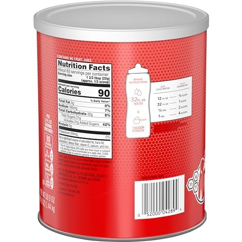 G ESSNTL Organic Gatorade Thirst Quencher Powder, Strawberry, 50.9 oz Canister (Pack of 3)