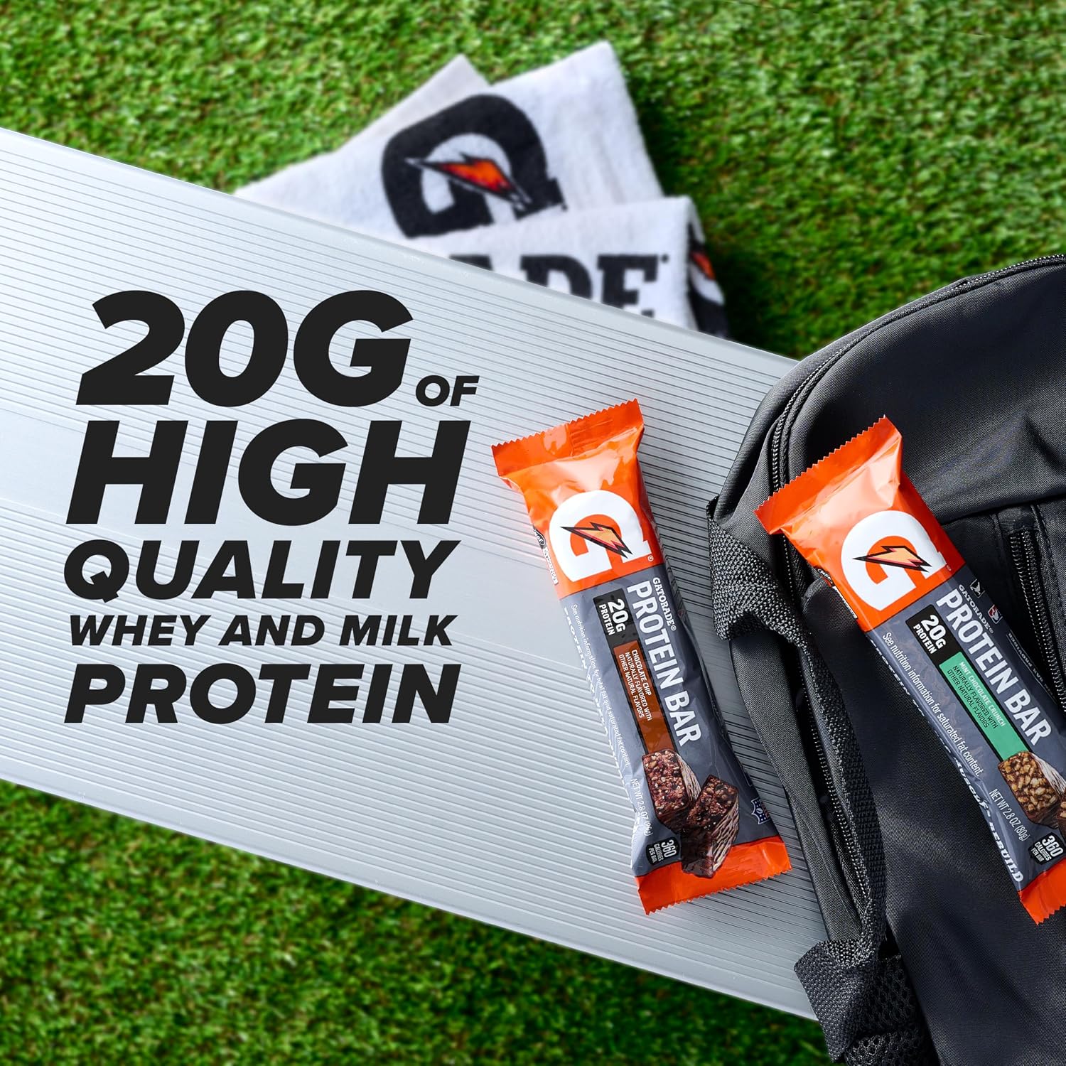 Gatorade Whey Protein Bars, Mint Chocolate Crunch, 2.8 oz bars (20g of protein per bar) (Pack of 12)