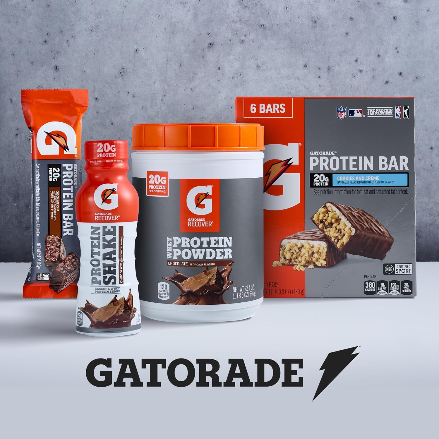Gatorade Recover Protein Shake, Chocolate, 20g Protein, 11.6 fl oz Plastic Bottle, Pack of 12