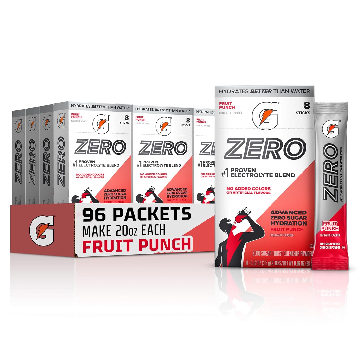 Gatorade Zero Sugar Powder, Fruit Punch, (96 Servings)
