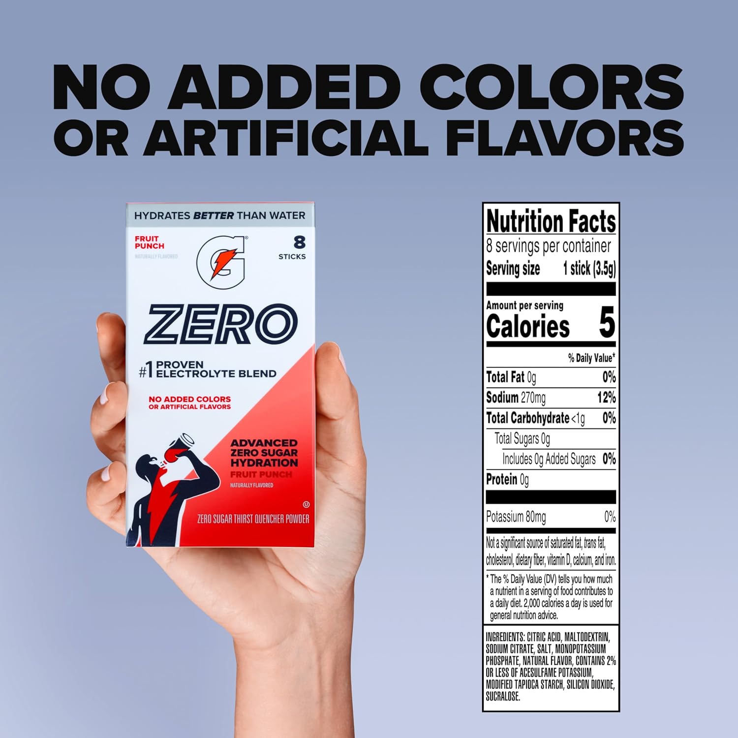Gatorade Zero Sugar Powder, Fruit Punch, (96 Servings)