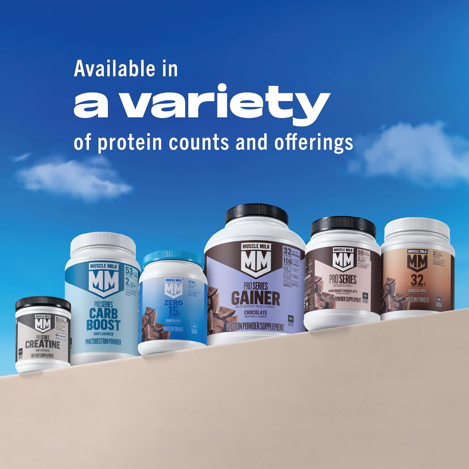 Muscle Milk Genuine Protein Powder, Vanilla Crème, 1.93 Pounds, 12 Servings, 32g Protein, 2g Sugar, Calcium, Vitamins A, C & D, NSF Certified for Sport, Energizing Snack, Packaging May Vary