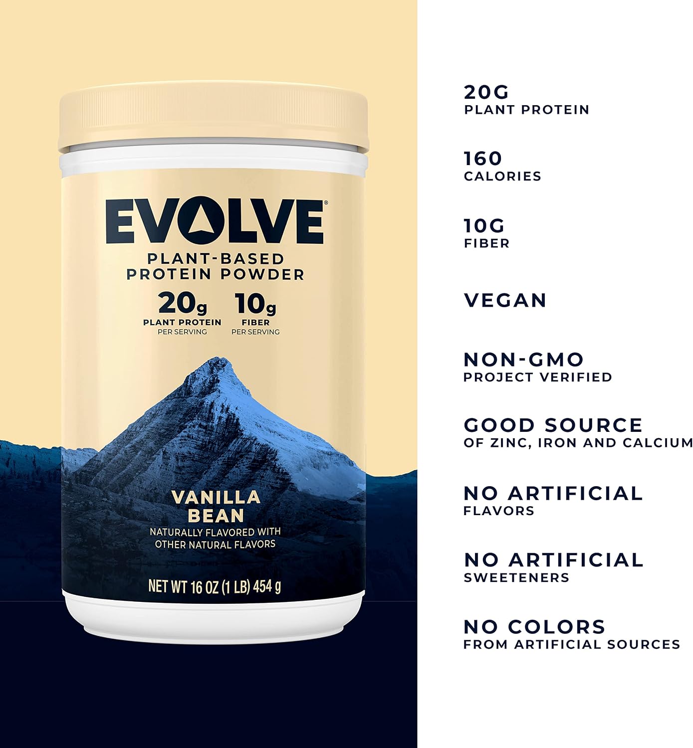 Evolve Protein Powder, Ideal Vanilla, 20g Protein, 1 Pound