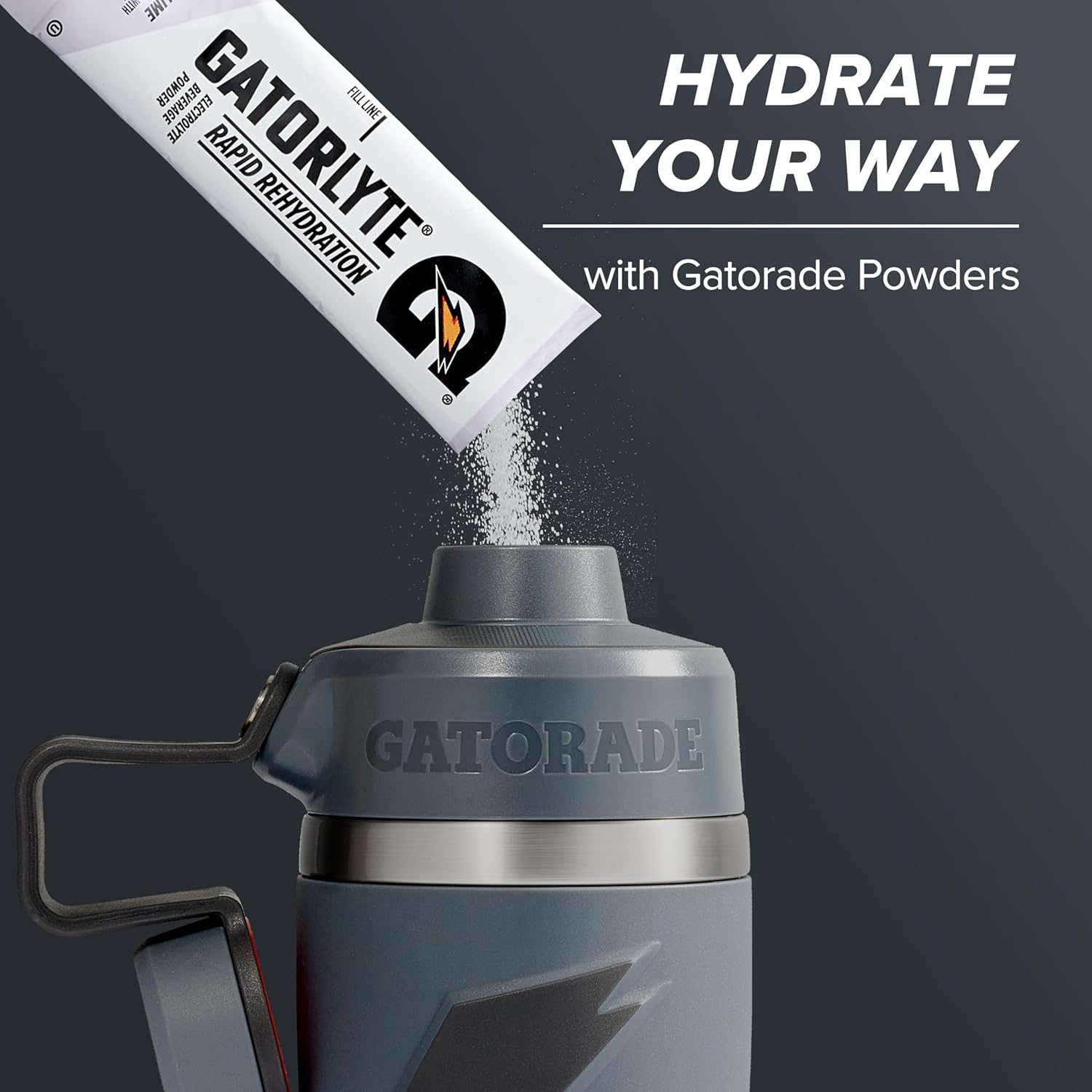 Gatorade 'Overtime' 22oz Stainless Steel Water Bottle, Twist Cap, White
