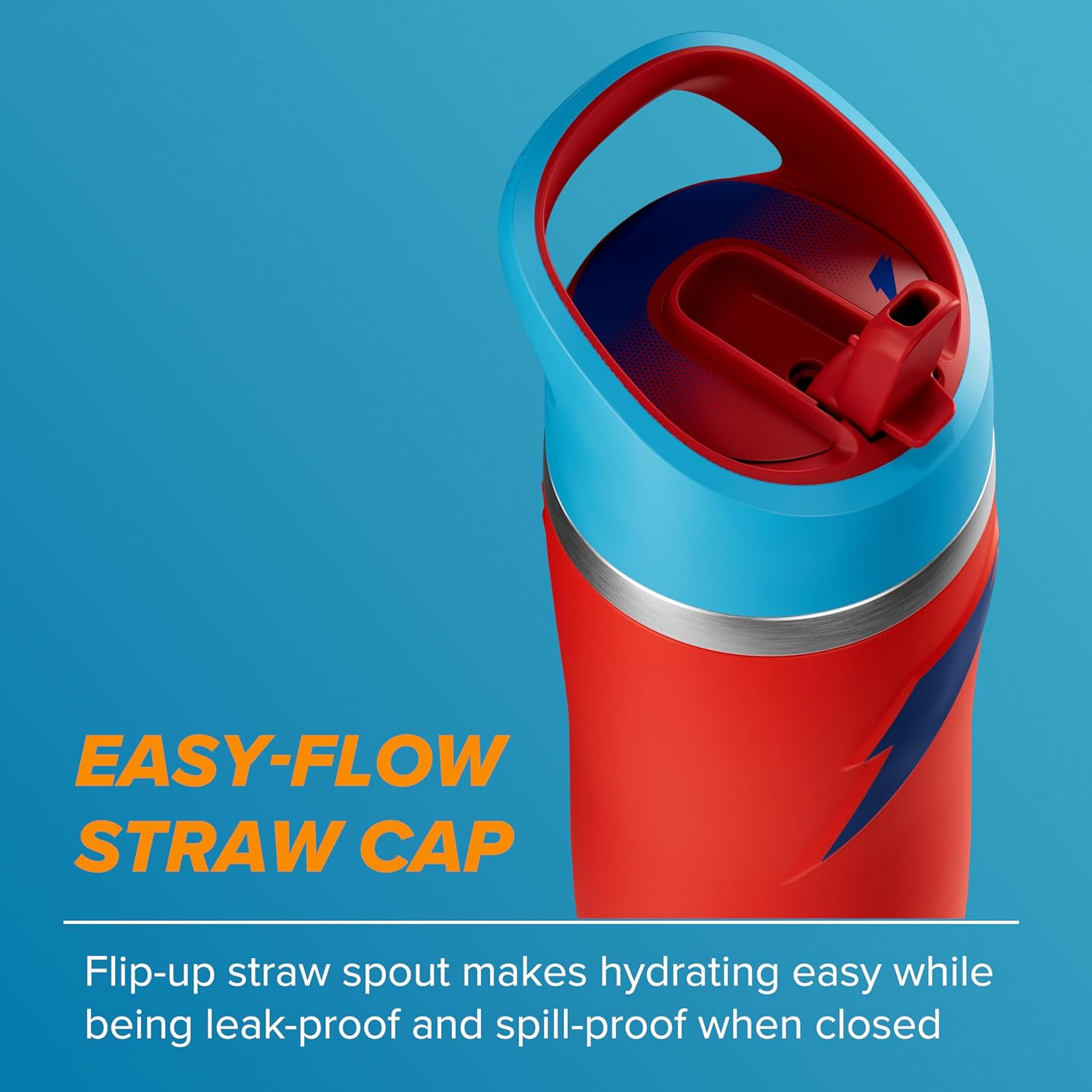 Gatorade 'Overtime' 22oz Stainless Steel Water Bottle, Straw Cap, RedBlue