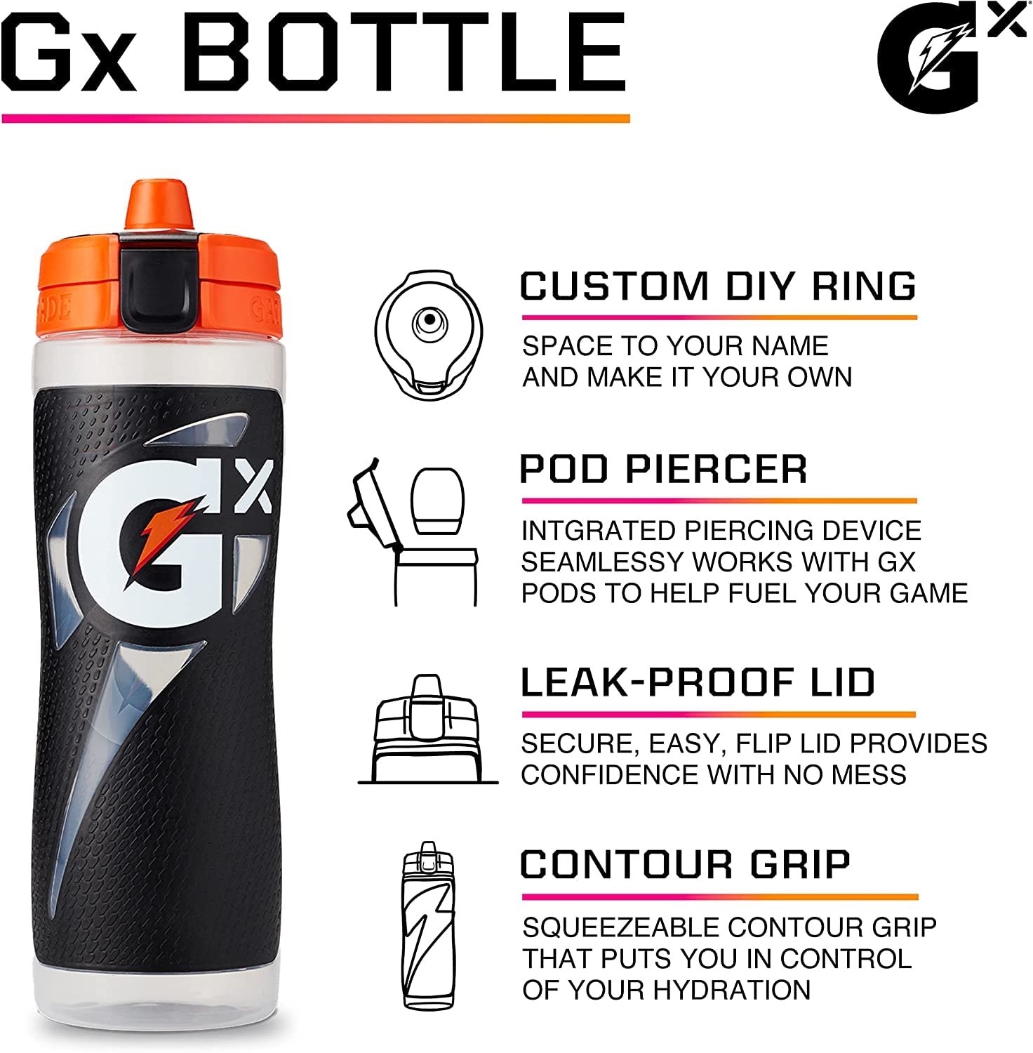 Gatorade Gx Bottle, Marble Blue, 30 Ounces