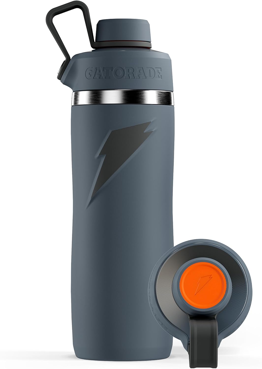 Gatorade 'Overtime' 32oz Stainless Steel Water Bottle, Twist Cap, Grey Black